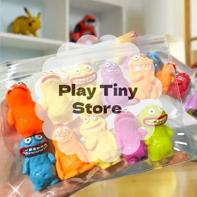 

Set of 5 Squishable Clay Man Monsters: Stress-Reducing Decompression Musical Toys for Light-Hearted Fun