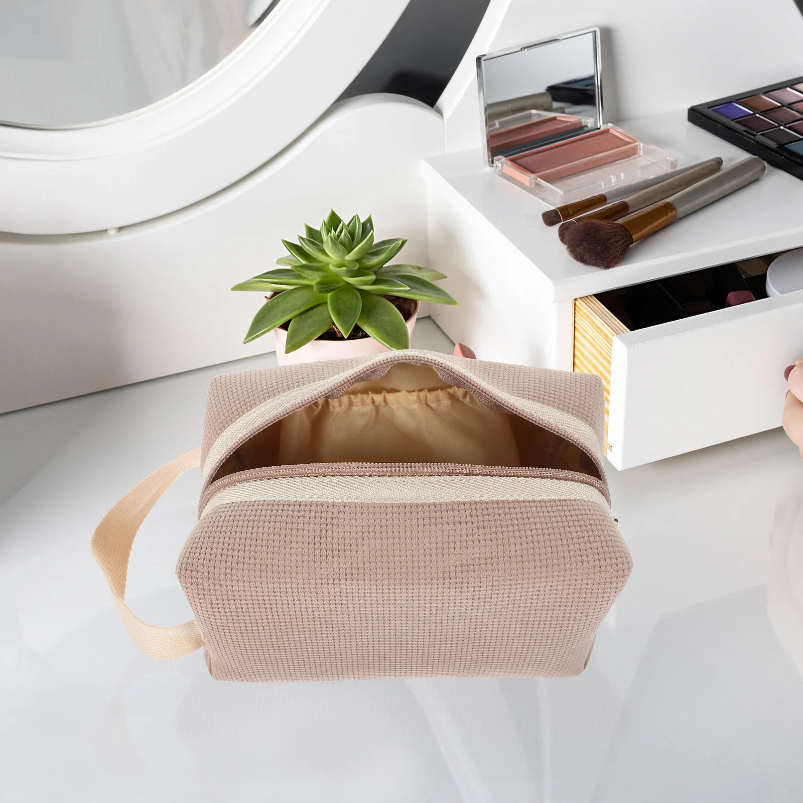 

2Pcs Makeup Bags Lightweight Zipper Cosmetics Organizer Pouches Travel Bags for Women Women Makeup Bag Zipper Cosmetics Bag