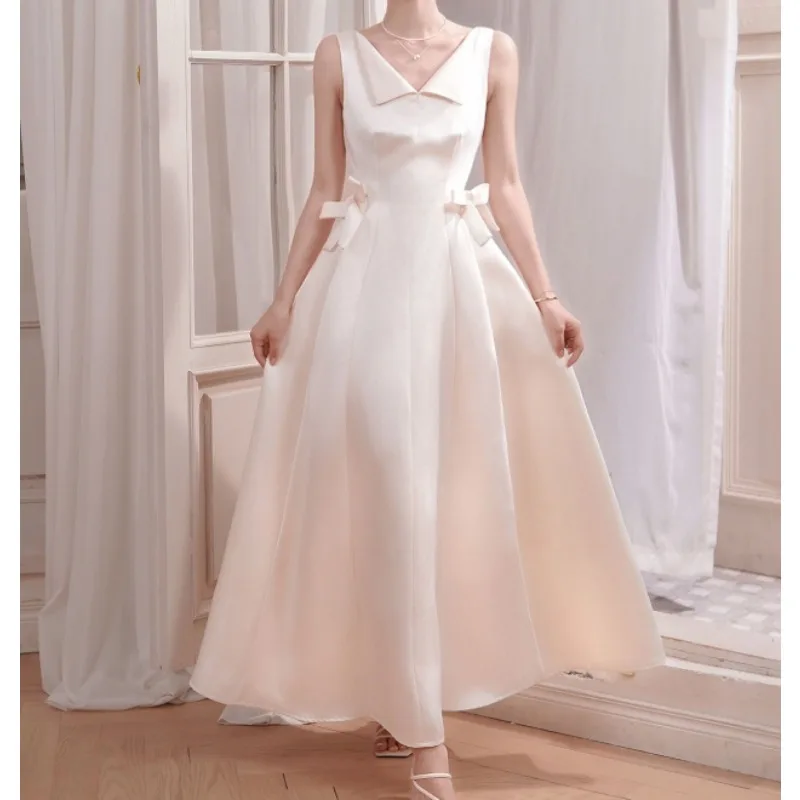 فستان سهرة لامع مزين بالساتان فساتين حفلات التخرج للمناسبات الخاصة حسب الطلب