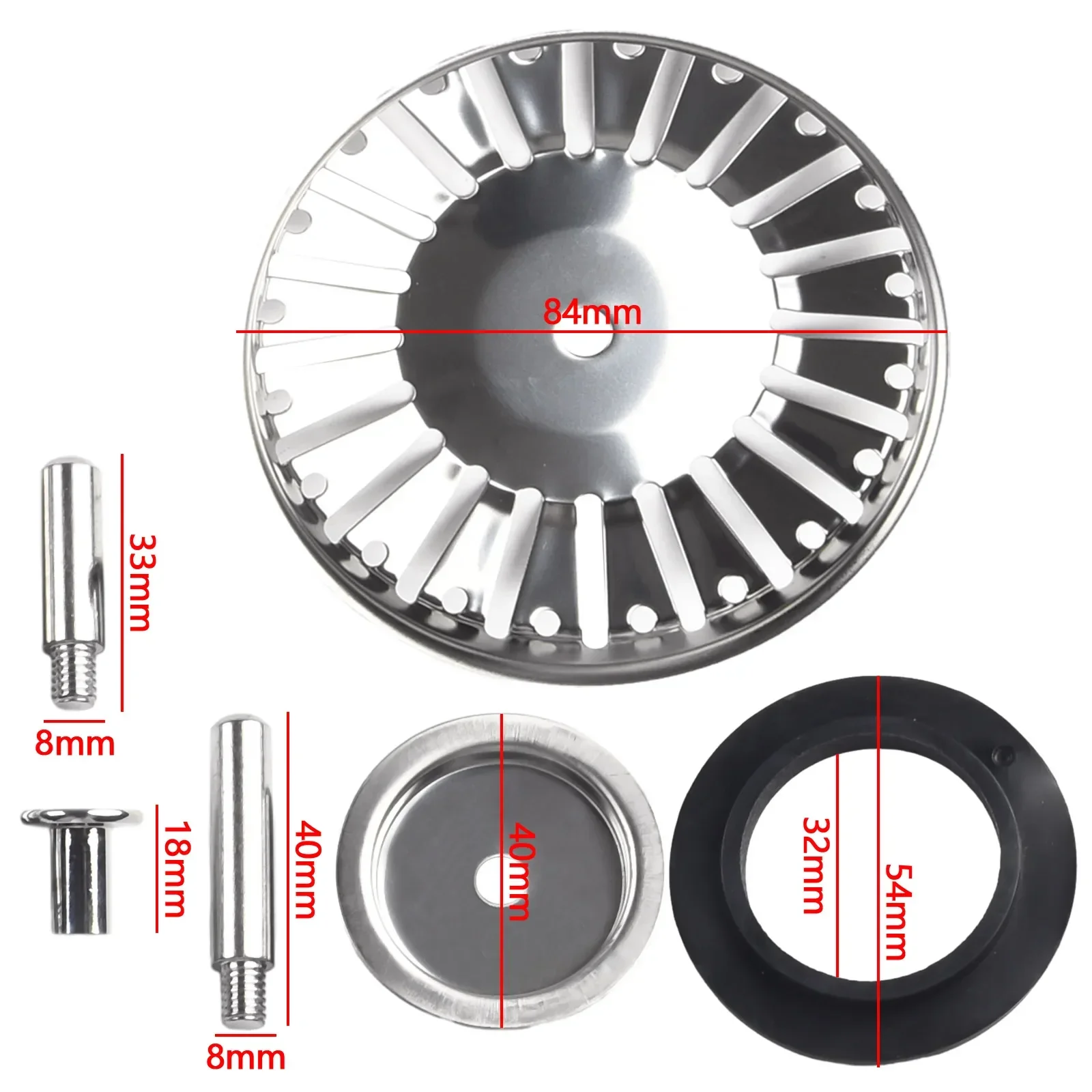 84mm Fixing Pin Bathroom Sinks Sink Strainer Sink Plug Basin Drain Filter Plug Hole Replacement Stainless Steel