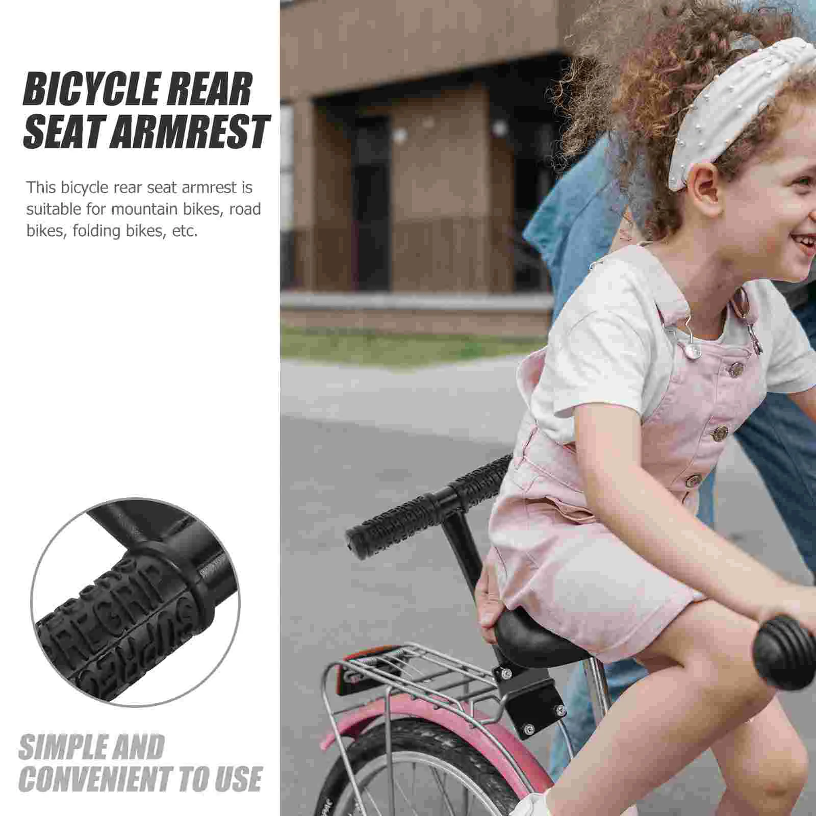 Bicycle Child Seat Armrest Easy Installation Bike Seats Handle Back Handrail Rear Riding