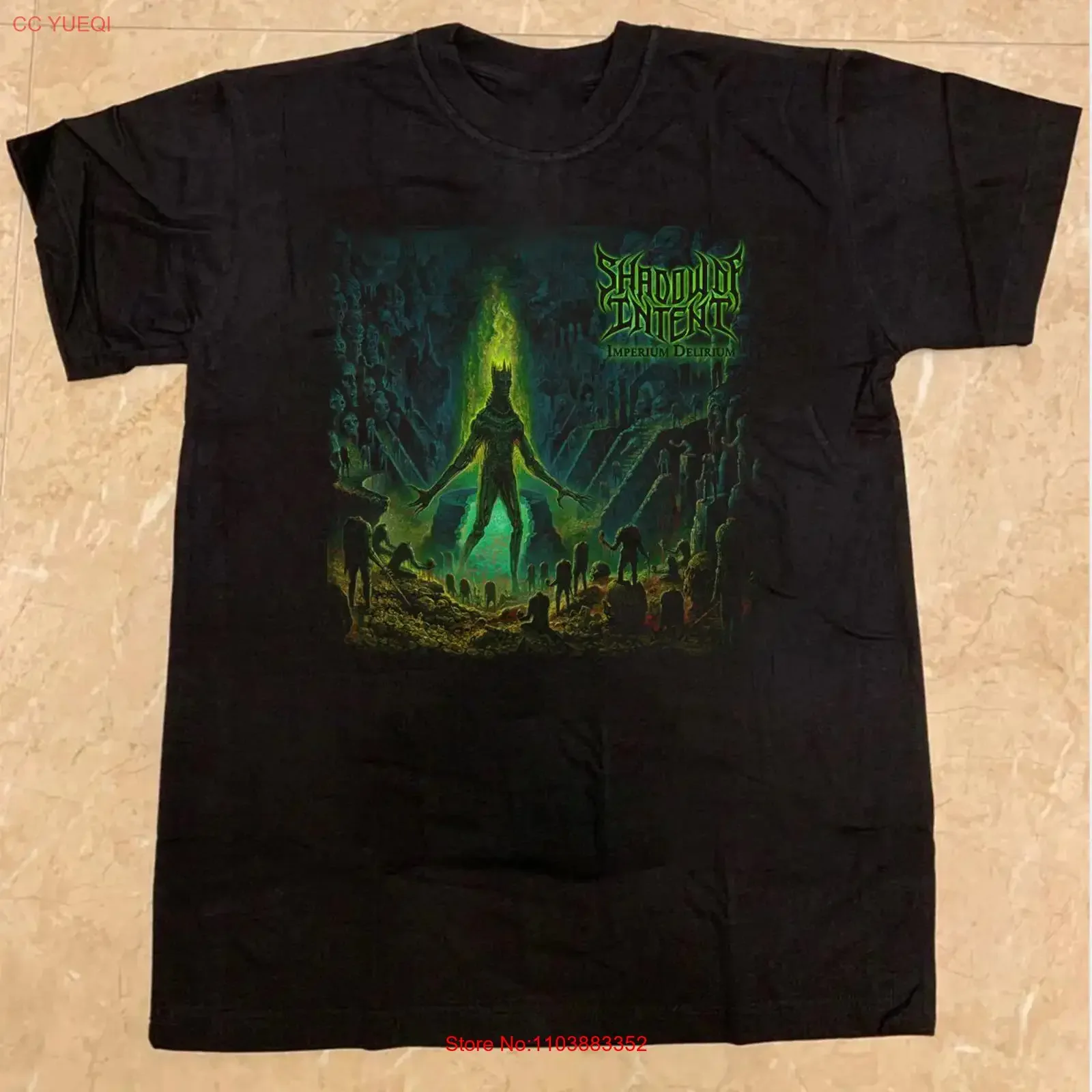 Camiseta de algodón negra Imperium Delirium Shadow Of Intent, todas las tallas, T437, estilo vintage, ropa de calle, moda Unisex para hombre