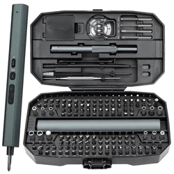 155 in 1 Mini Electric Screwdriver Set with 140 S2 Magnetic Bits 3 Torque Settings Cordless Power Tool iPhone Camera Repair Tool