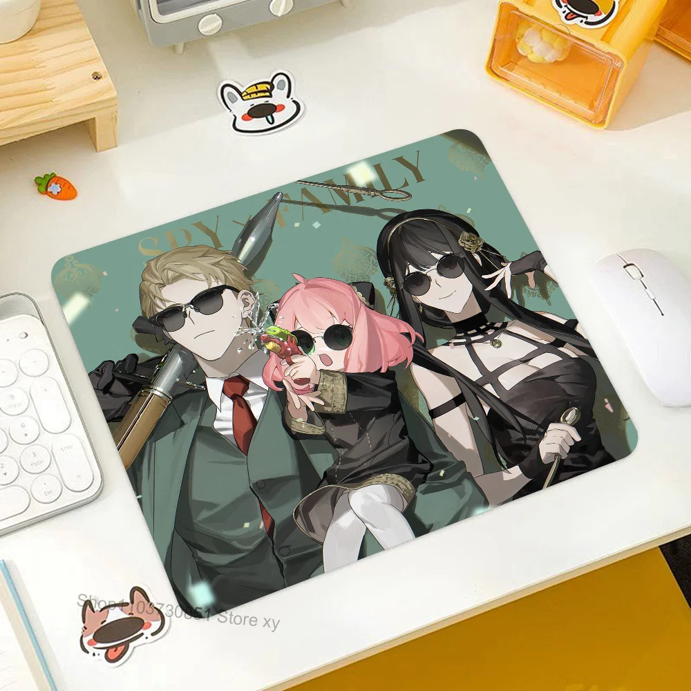 Anime Spy X Family Mousepad RGB Small Size Gaming Mouse Pad With LED Light Desk Mat Super Smooth Non-slip Rubber Bottom