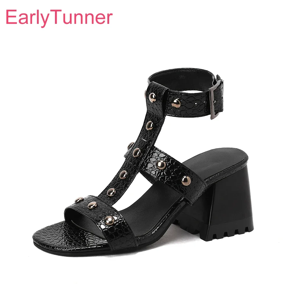 New Summer Comfortable Black Green Women Slingback Sandals Sexy High Heels Lady Shoes Plus Big Small Size 32 43 46 48