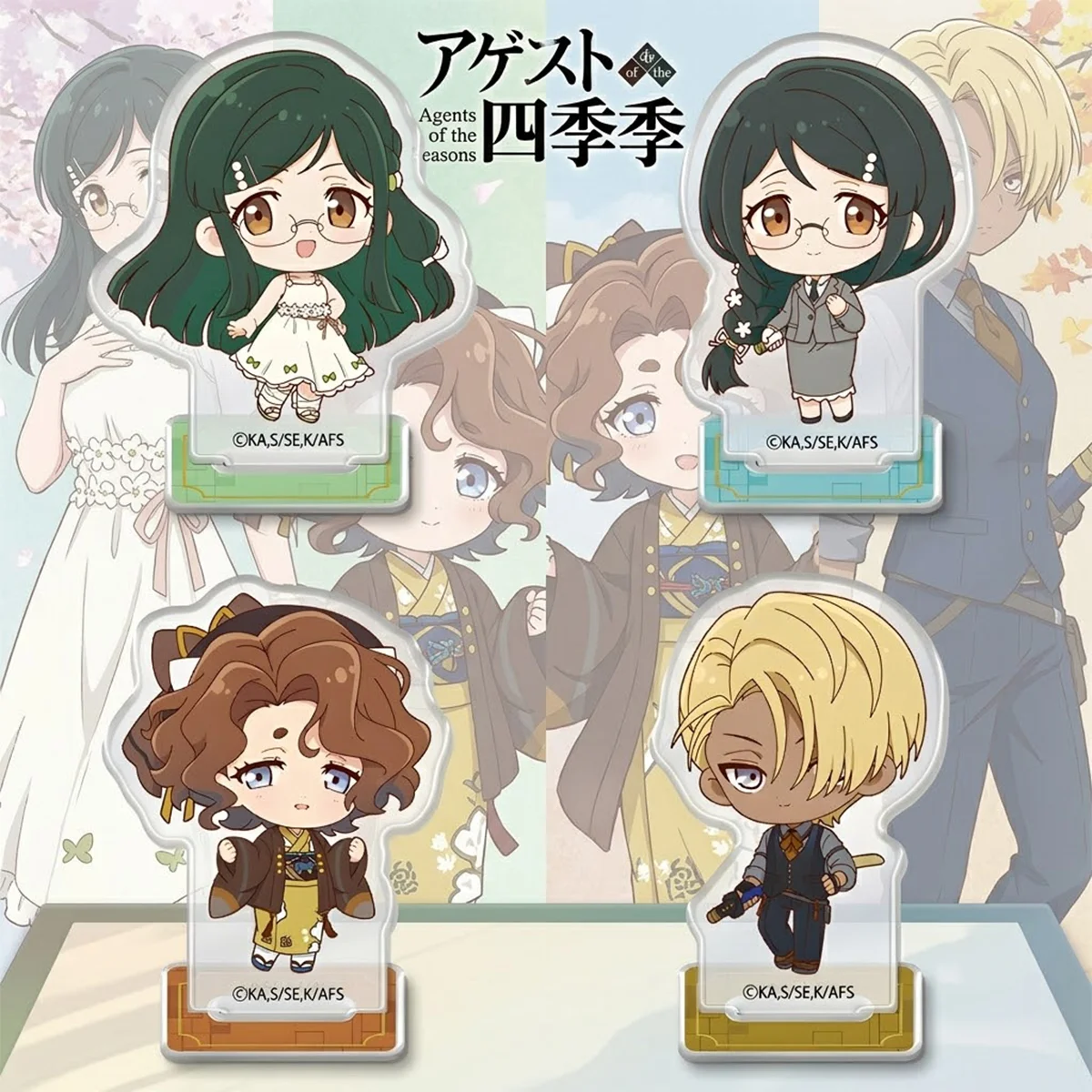 Anime Agents of the Four Seasons 10cm Acrylic Stand Spr Aut Halloween Gift Bedside Display Tray Fantasy Anime Decor keychain