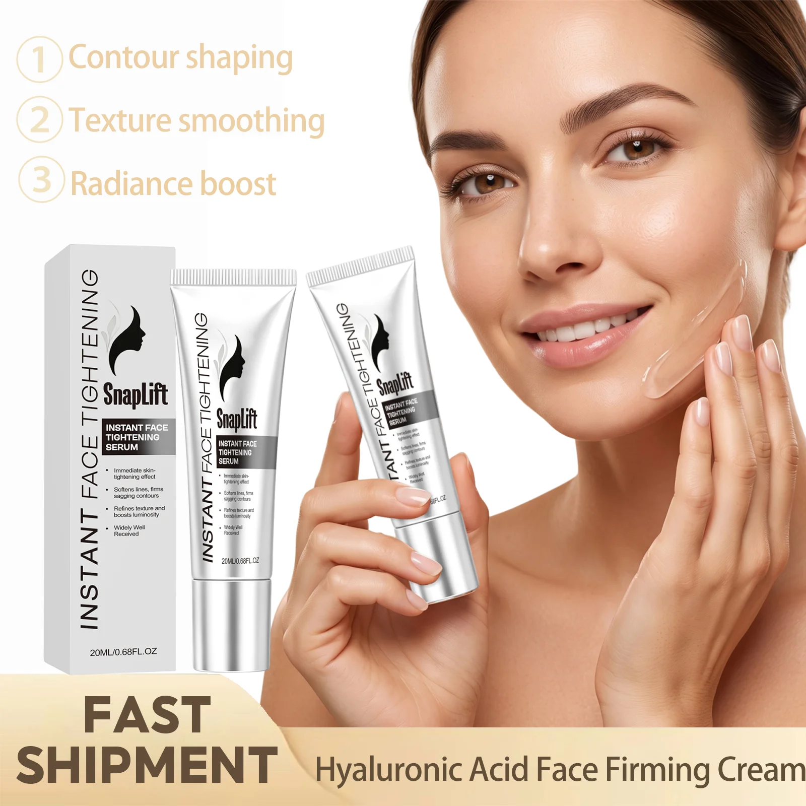 Hyaluronic Acid Face Firming Cream Shape Facial Contour Smooth Surface Lines Boost Skin Radiance Non-Sticky For Facial Care