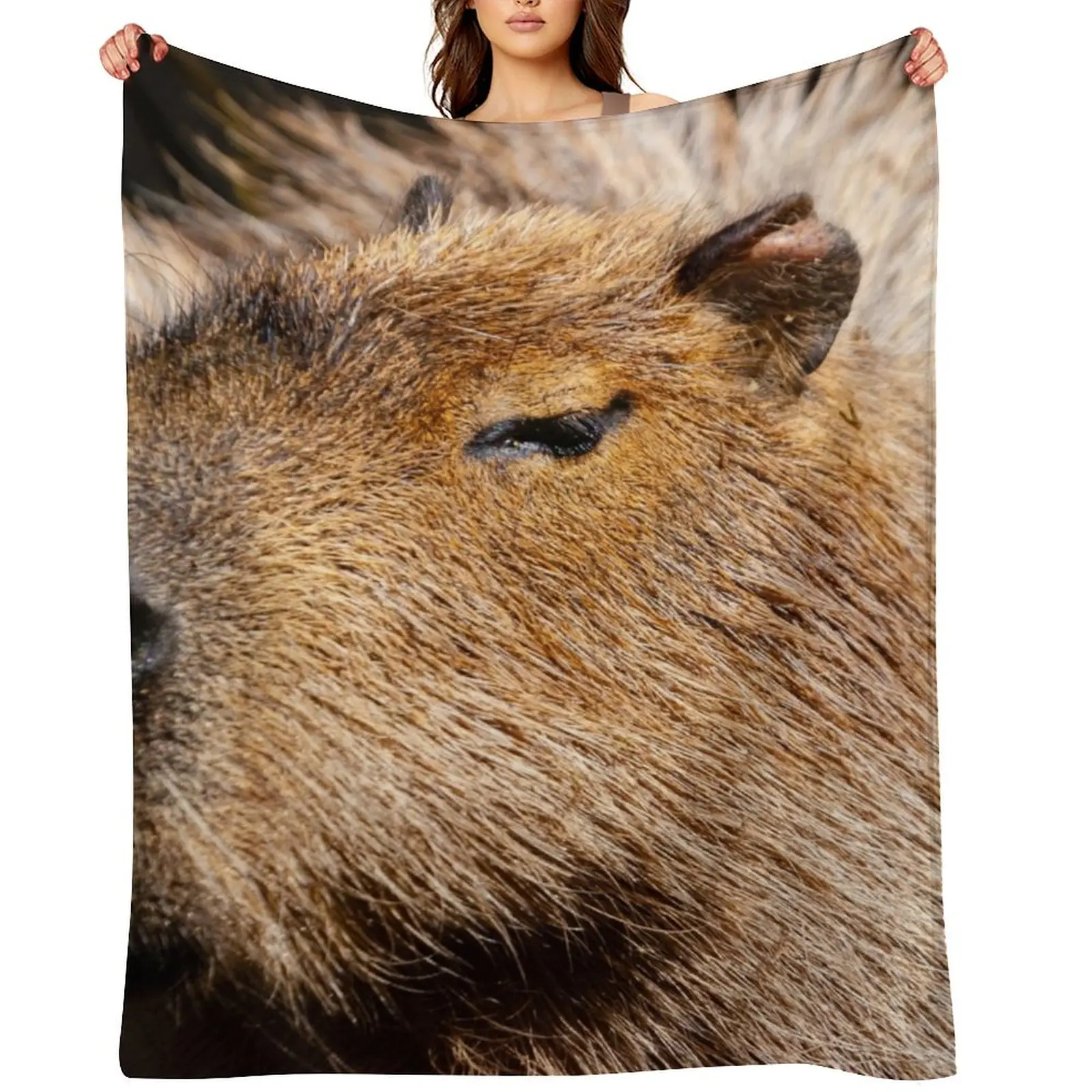 

Capybara profile Throw Blanket Beautifuls Loose wednesday Warm Blankets