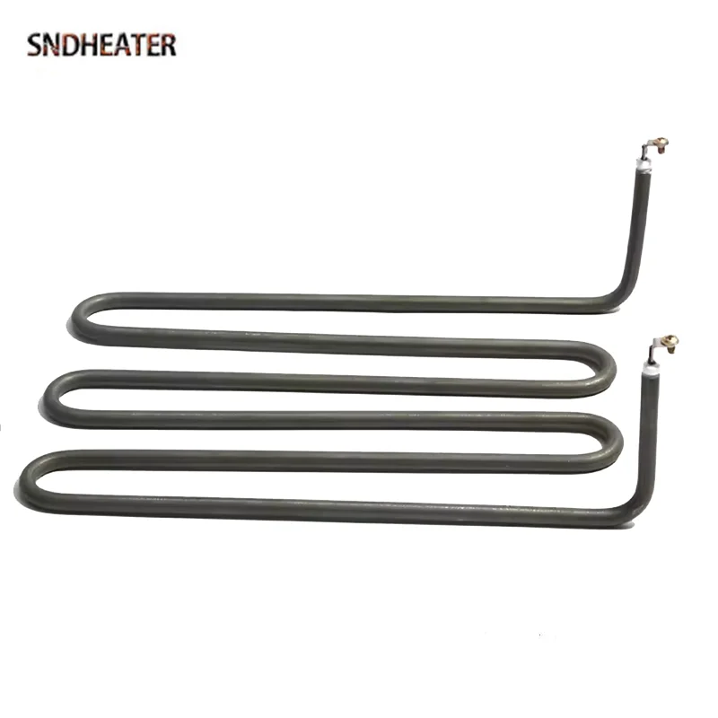 SNDHEATER 220 فولت 2KW M شكل مجفف الهواء عنصر التدفئة الكهربائية الأخضر نوع الفولاذ المقاوم للصدأ سخان الفرن المنزلي توجيه الأنبوب نهاية 280 مللي متر