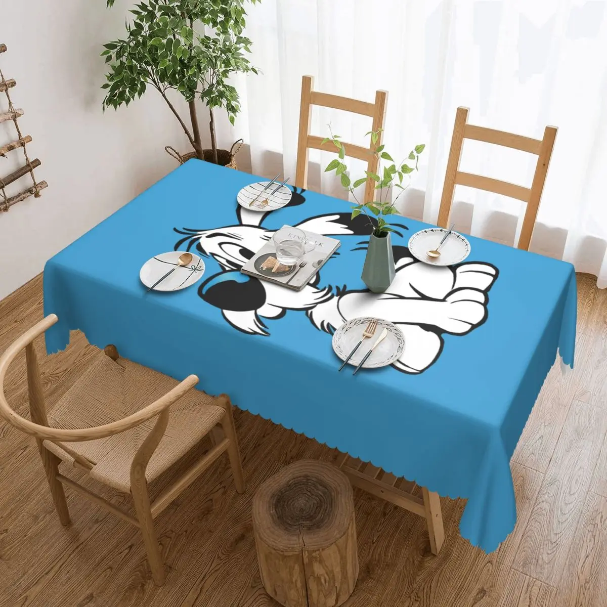 مفرش طاولة مستطيل للطاولة في الهواء الطلق ، غطاء مقاوم للزيت ، أستيريكس مناسب وقابل للطي ، Dogmatix ، 40 "إلى 44" #1