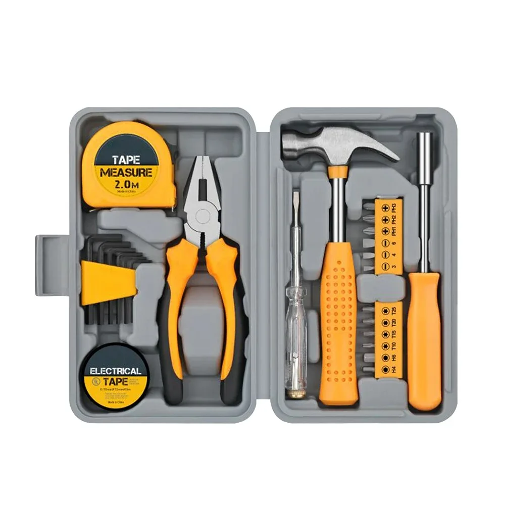 

Dropshipping Household Portable Multifunctional Pliers Tape Measure Hammer Screwdriver Manual Maintenance Hardware Tool Set