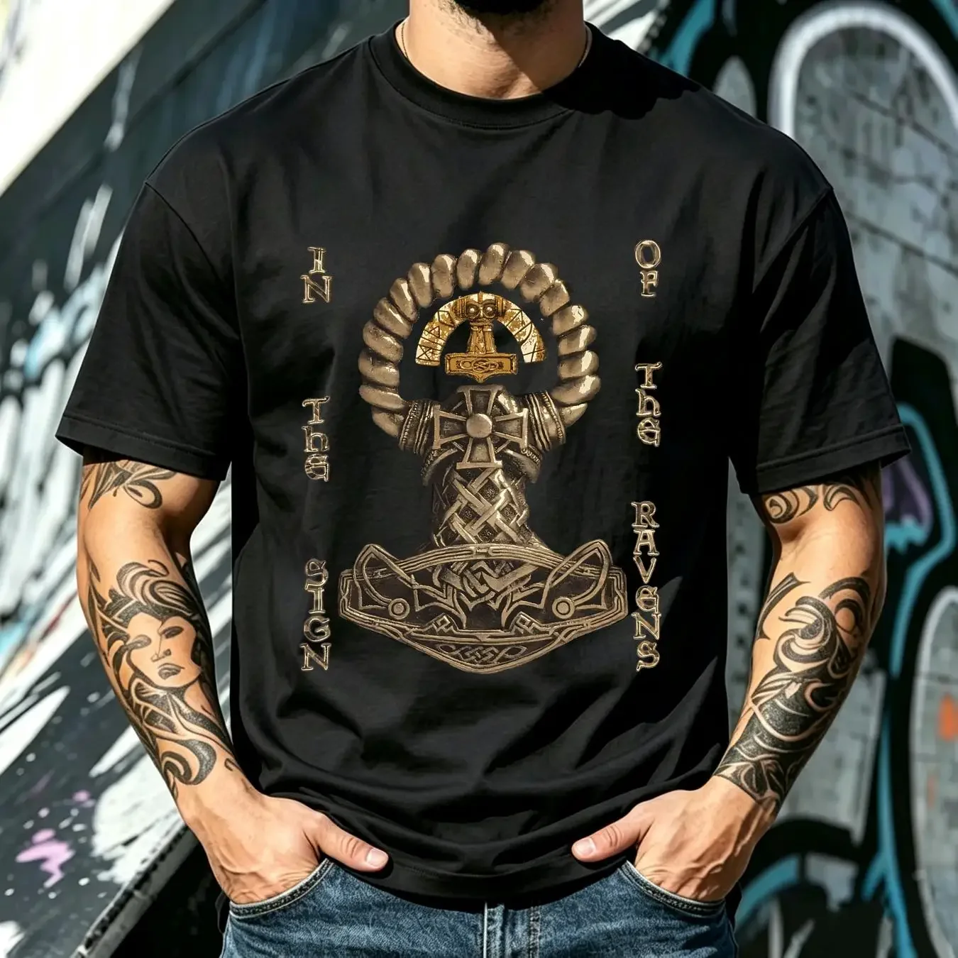 washed T Shirt MITHOTYN In the Sign of Ravens TS 1997 Cruachan Vintersorg Ensiferum Amorphis Finntroll Gehenna Einherjer