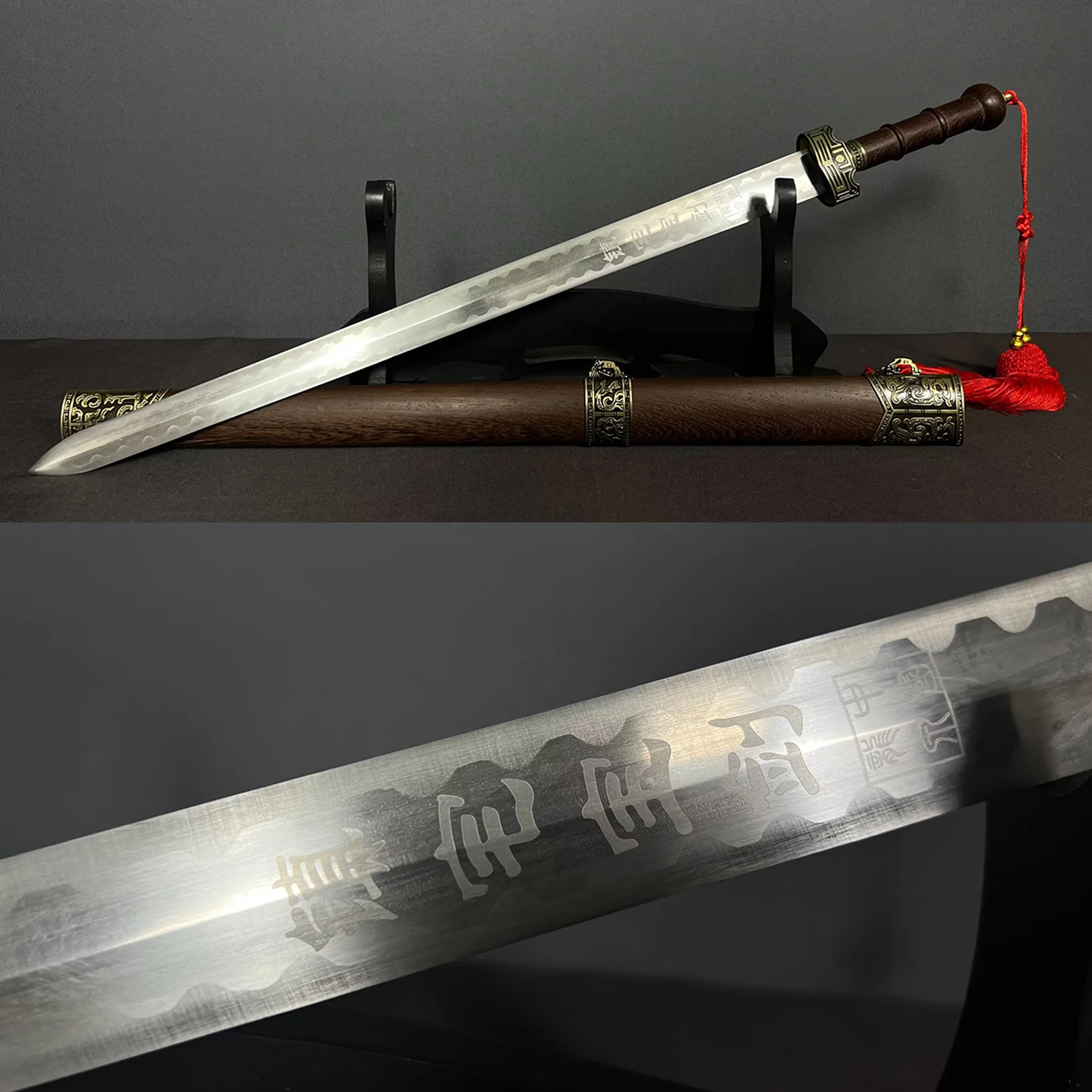 

73cm Chinese sword for eliminating evil spirits and protecting the home. Feng Shui lucky katana with chicken wing wood handle