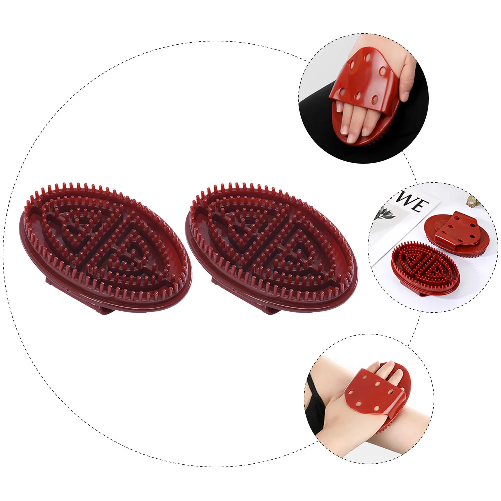 2 Pcs Massage Brush Head Acupoint Comb Tool Body Hair for Pain Relieve Tpe Massager Tools Scalp Scrubber