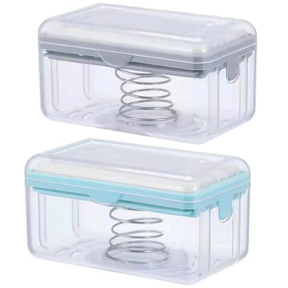 

2 Pcs Soap Box Rack Bathroom Foaming Holder Square PP Tool Multifunctional Roller Design Drainage Structure Storage Solution