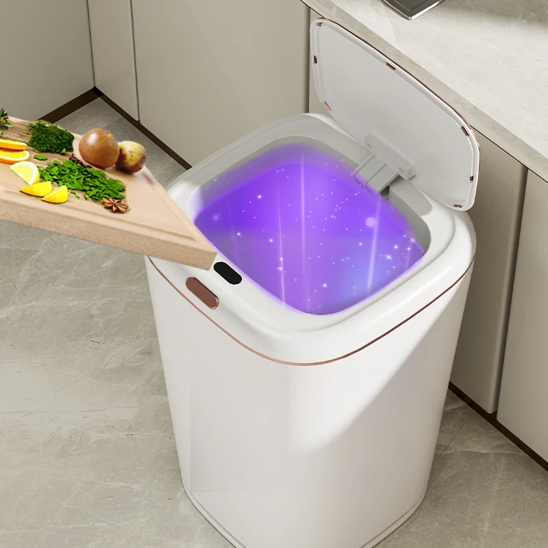 

Легкая роскошная интеллектуальная индукционная мусорная корзина большой емкости для дома, кухни, гостиной