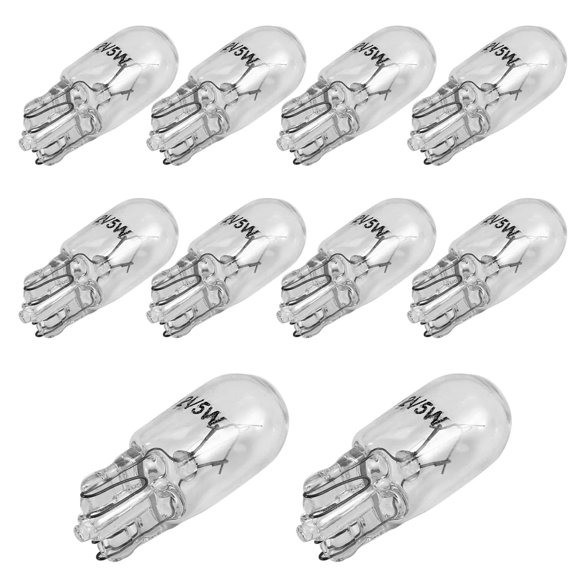 Bombilla halógena para coche T10 12V 5W 168 194 W5W, grupo de instrumentos, lámpara de tablero, luces de lectura, paquete de 10 blanco cálido