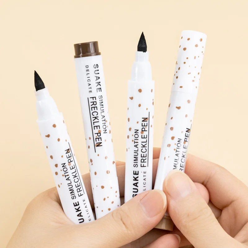 ปากกาแต้มฝ้าและอายไลเนอร์ 2-in-1 กันน้ำ ป้องกันรอยเปื้อน สีน้ำตาลธรรมชาติ ให้เอฟเฟกต์รอยสัก ง่ายต่อการควบคุมสำหรับการแต่งหน้าในเทศกาล การใช้ชีวิตประจำวัน