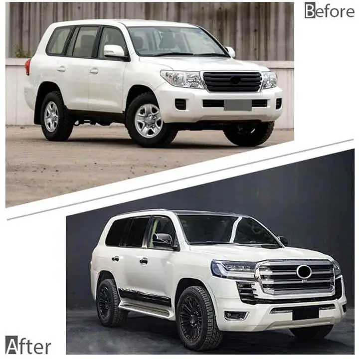 High Quality body kit For Land Cruiser LC200 to LC300 bodykit 1:1 front bumper grille side LED Headlight plug and play bodykit