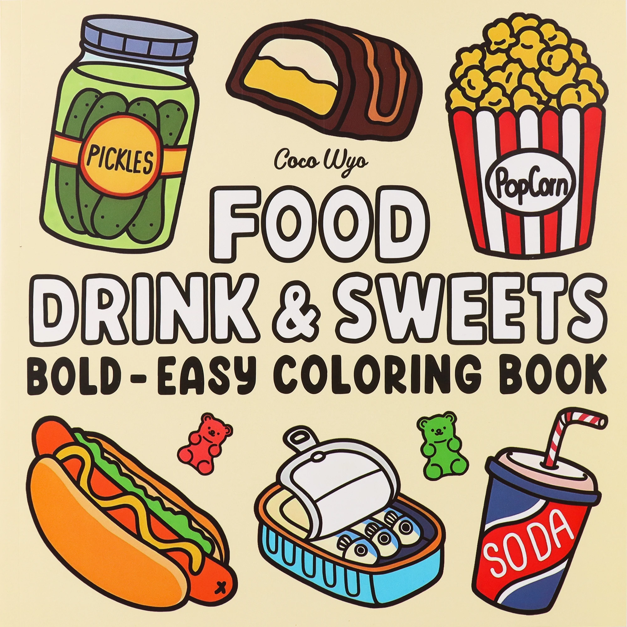 Food Drinks and Desserts Coloring Book for Adults and Kids Easy to Color Designs 52 Pages Fun Gifts for Parties and Exchanges