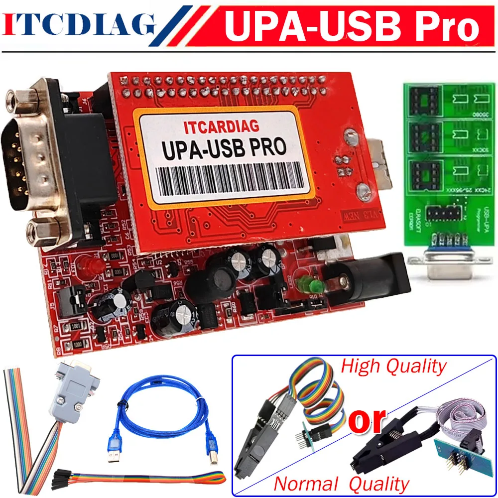 

ITCARDIAG UPA-USB PRO V1.3 SN: 050D5A5B Инструмент для настройки чипа ECU Добавьте новые сценарии с зажимом высокого/нормального качества SOP8 SOIC8 win7/10