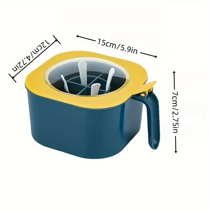 صندوق توابل المطبخ - منظم مقاوم للرطوبة من مادة البولي بروبيلين للطعام مع ملاعق حديثة وبسيطة (أصفر/أخضر)
