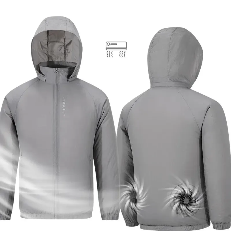 

MinSu Air Conditioner Jacket USB Fan Cooling Coat Outdoor Work Construction Fishing Hunting Lightweight Sun protection Jacket