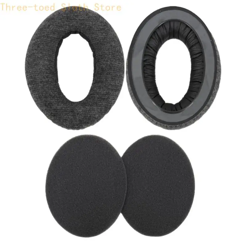 Graues Paar Kopfhörer-Ohrabdeckungen für HD660S HD650 HD600 HD580, Stoffpolsterersatz für den Innenbereich, längeres Tragen und – Detail 4