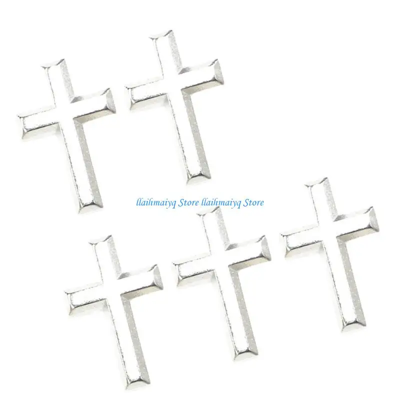 573B 5pcs Versatile Crucifix Brooch Pin Religious Badge Christian Accessory Handmade Costume Accessories Gift for Christians
