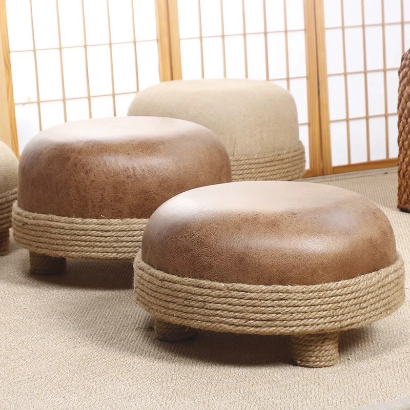 

Modern Furniture,Creative Woven Stool,Hemp Rope Cushion,Tatami Leisure Chair,Home Change Shoe Stool,Round Footstool,Mobile Seats