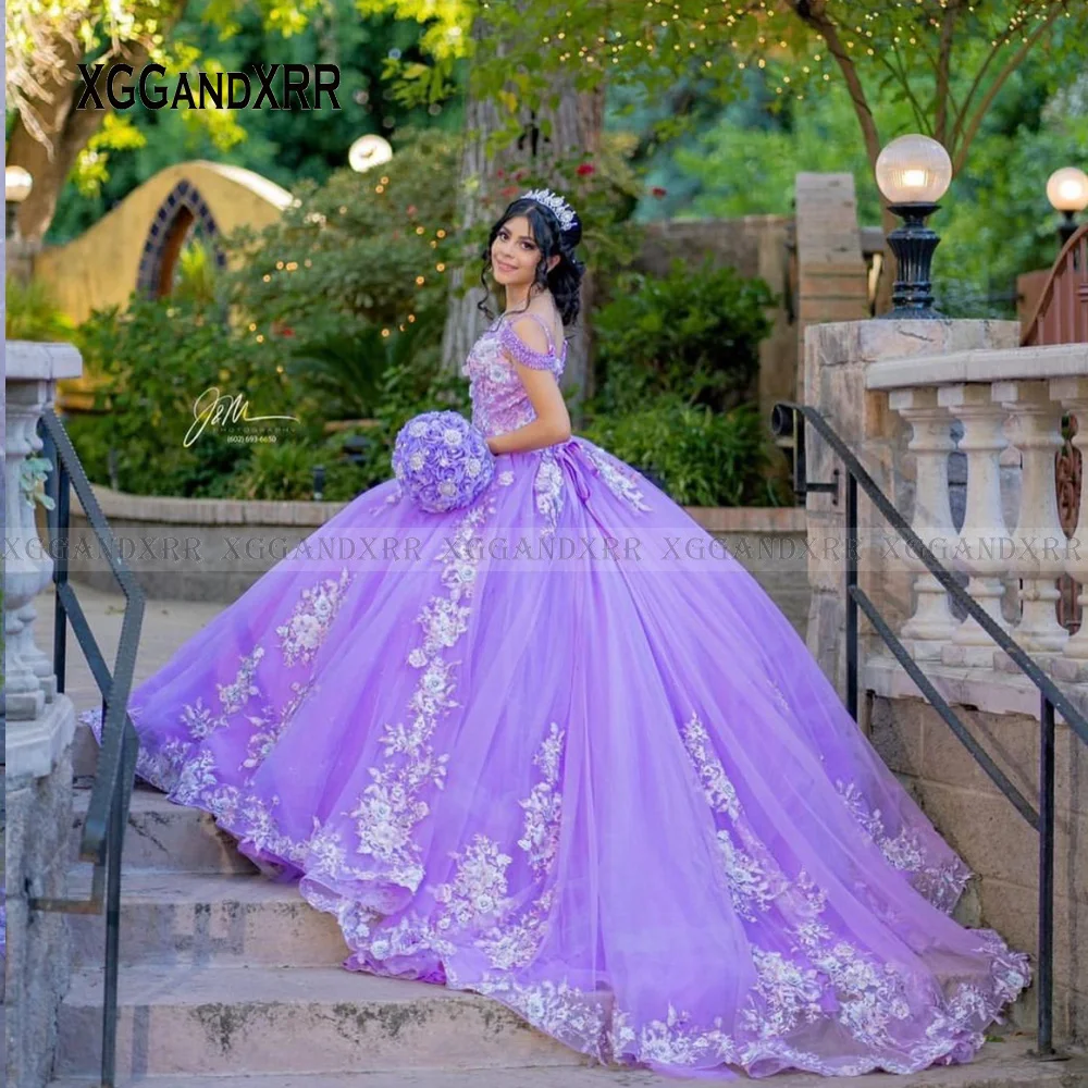 Gorgeous Violet Ball Gown Quinceanera Dresses 2022 Purple Sweet 15 16 Birthday Party Gown vestidos 15 anos Princess Prom Dress