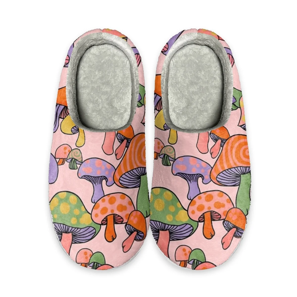 Beliodome Mushroom Design WomenS Home Cotton Memory Foam Slippers Indoor Slip On Shoes Lightweight Bedroom Slipper Rubber Sole