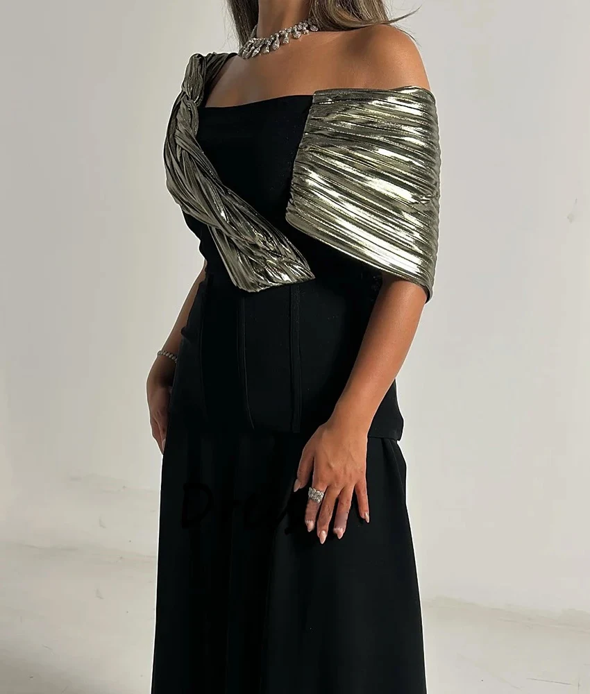 カスタマイズされたセクシーなジャージ A ラインオフショルダーイブニングドレス繊細なボートネックフロアレングスオーダーメイドオケージョンドレスカスタムサイズ