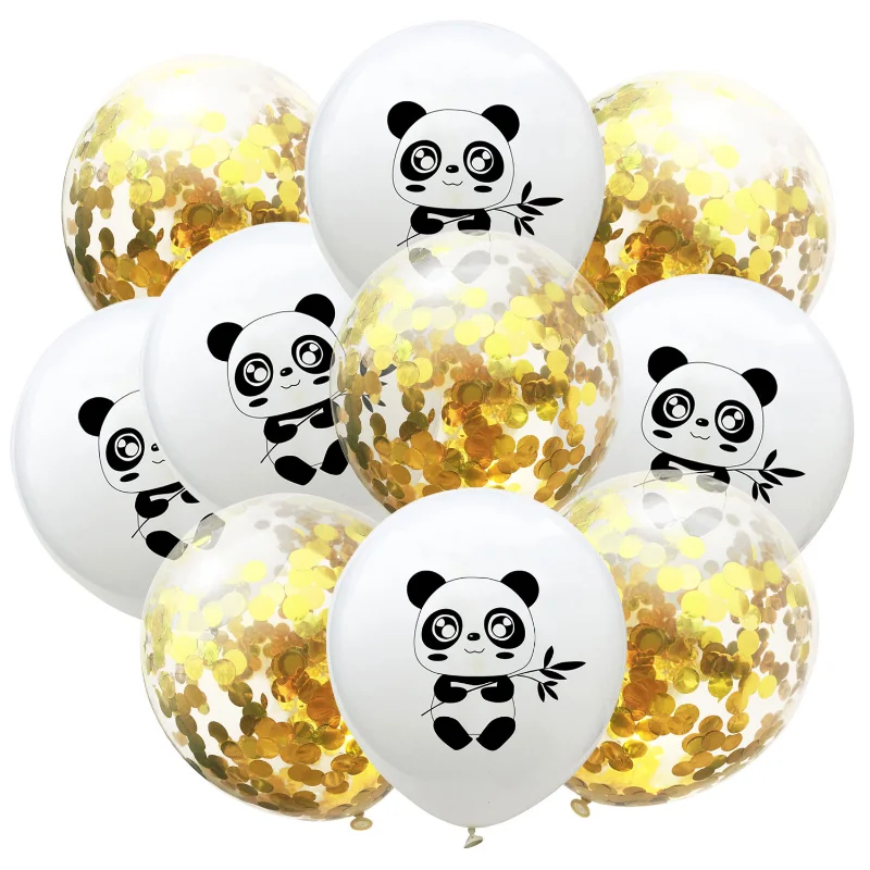 10/15pcs 12inch Panda Latex Balloon Bamboo Pattern Decoration Panda Theme Party Confetti Balloon Baby Shower Birthday Supplies