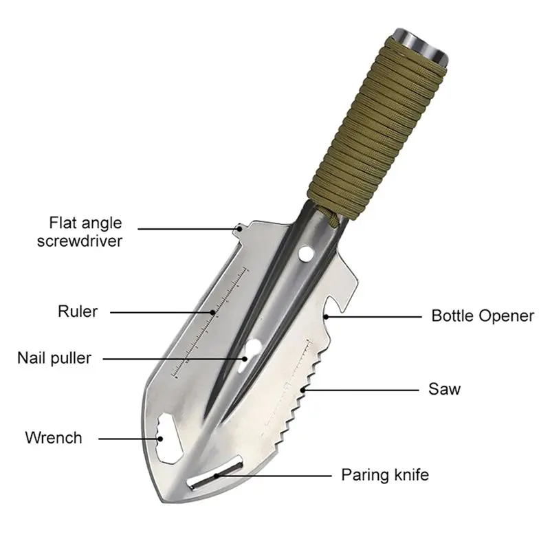 ABVC المعدات الخارجية مجرفة متعددة الوظائف المحمولة التخييم المشي لمسافات طويلة السفر نزهة مجرفة بقاء حديقة أداة مجرفة #5