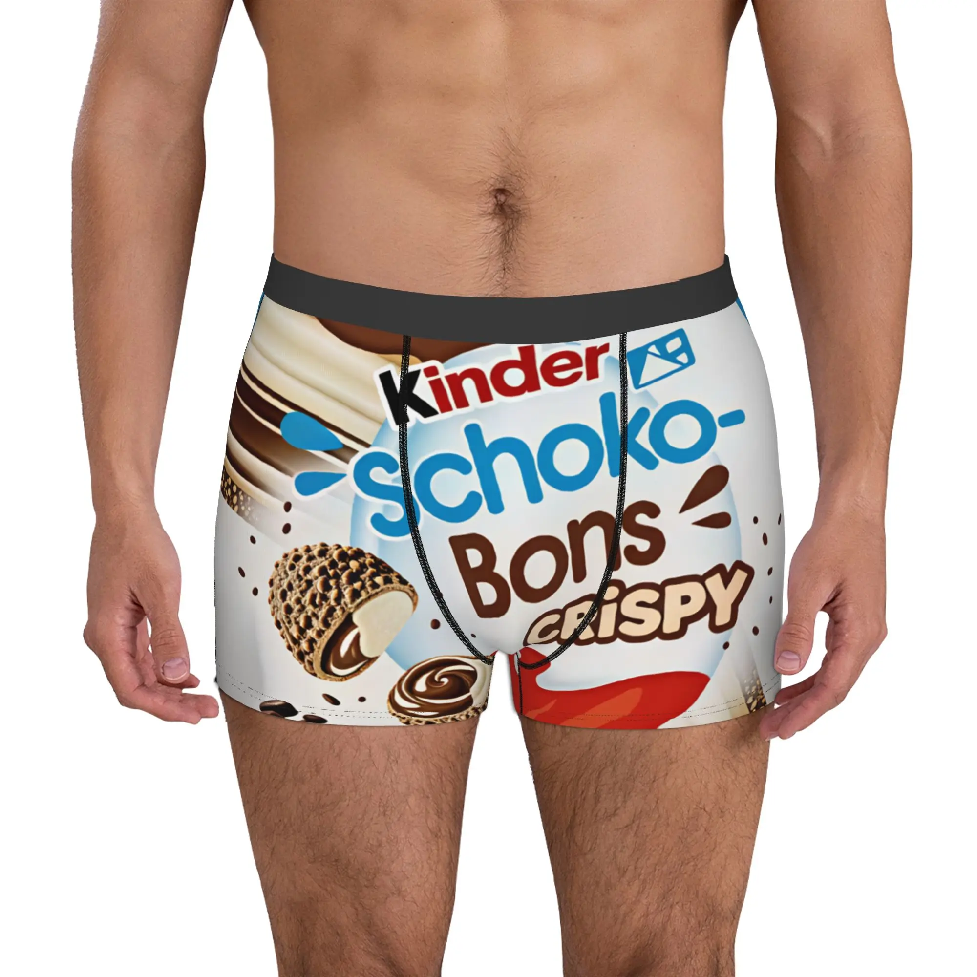 Ropa interior masculina novedosa K-Kinder B-Bueno Chocolate, calzoncillos tipo bóxer, pantalones cortos suaves, calzoncillos