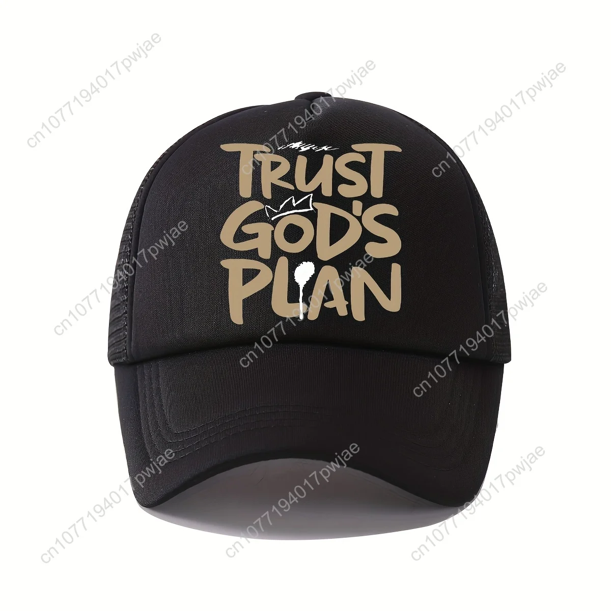 

TRUST GOD'S PLAN Printed Baseball Cap, Unisex, Mesh Cap, Men's Outdoor Sun Protection Truck Cap