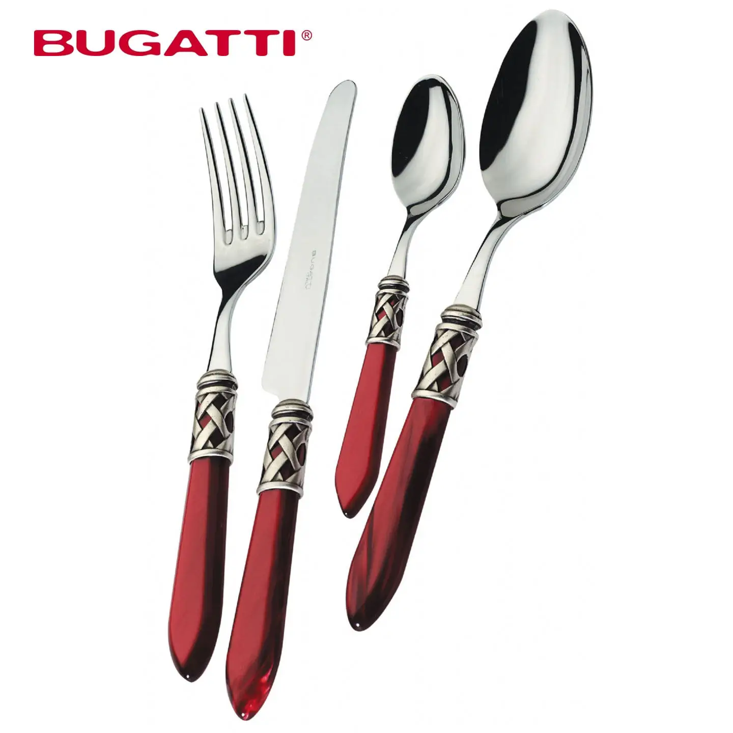 

BUGATTI Single Piece 18/10 Stainless Steel Cutlery Set Luxury Flatware Tableware Set Dinner Fork Elegant Dinnerware Premium Silv