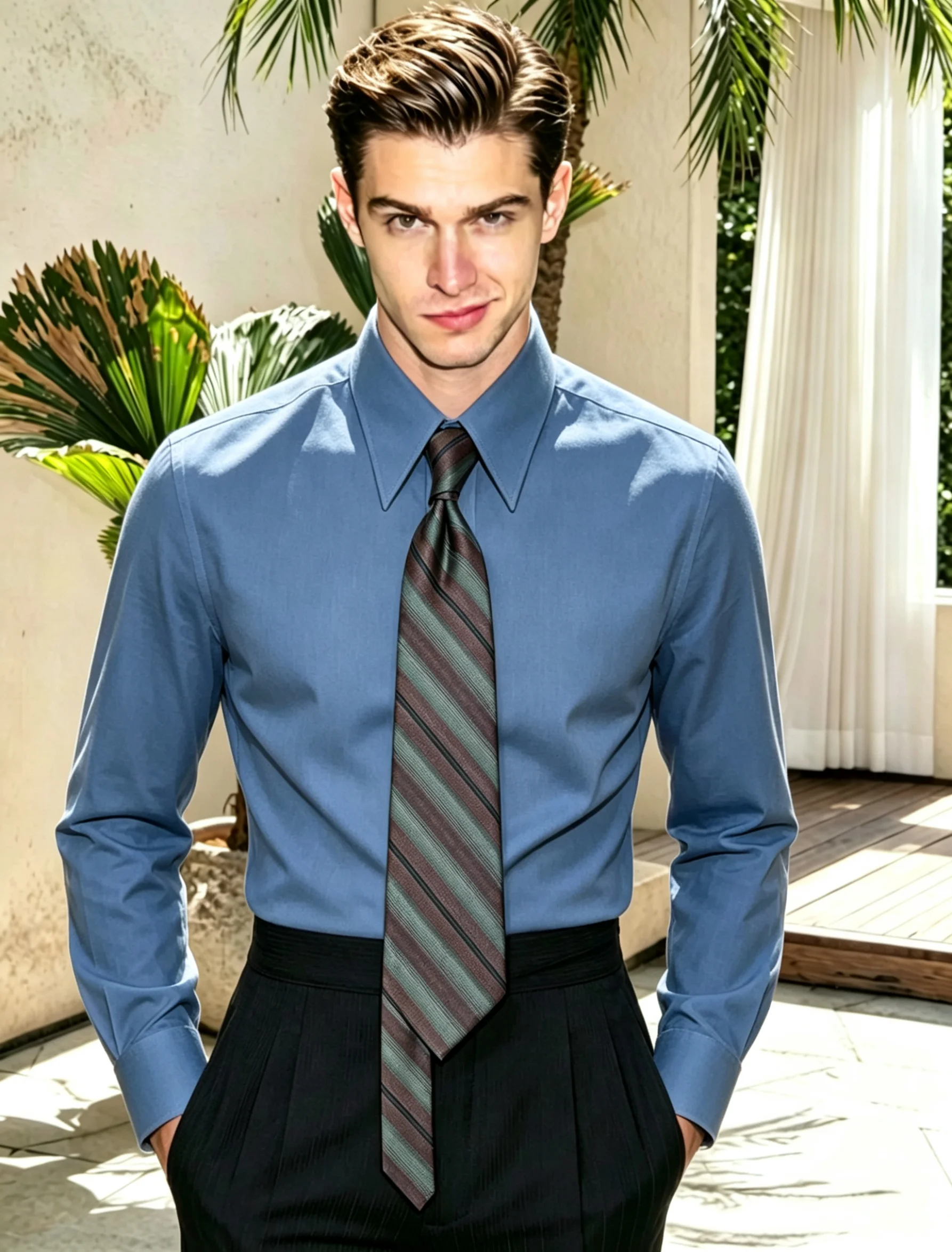 Men's Premium Slim Fit Pointed Collar Shirt, 4 Colors Formal Dress Shirt for Business Office Wedding Daily Wear