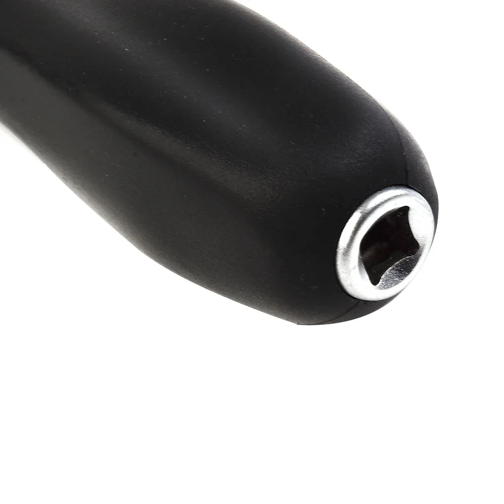 Screwdriver Connecting Rod Small Spinner 150mm 6.3mm Black Connection Handle Dual-purpose Multi-function Square Rubber Handle