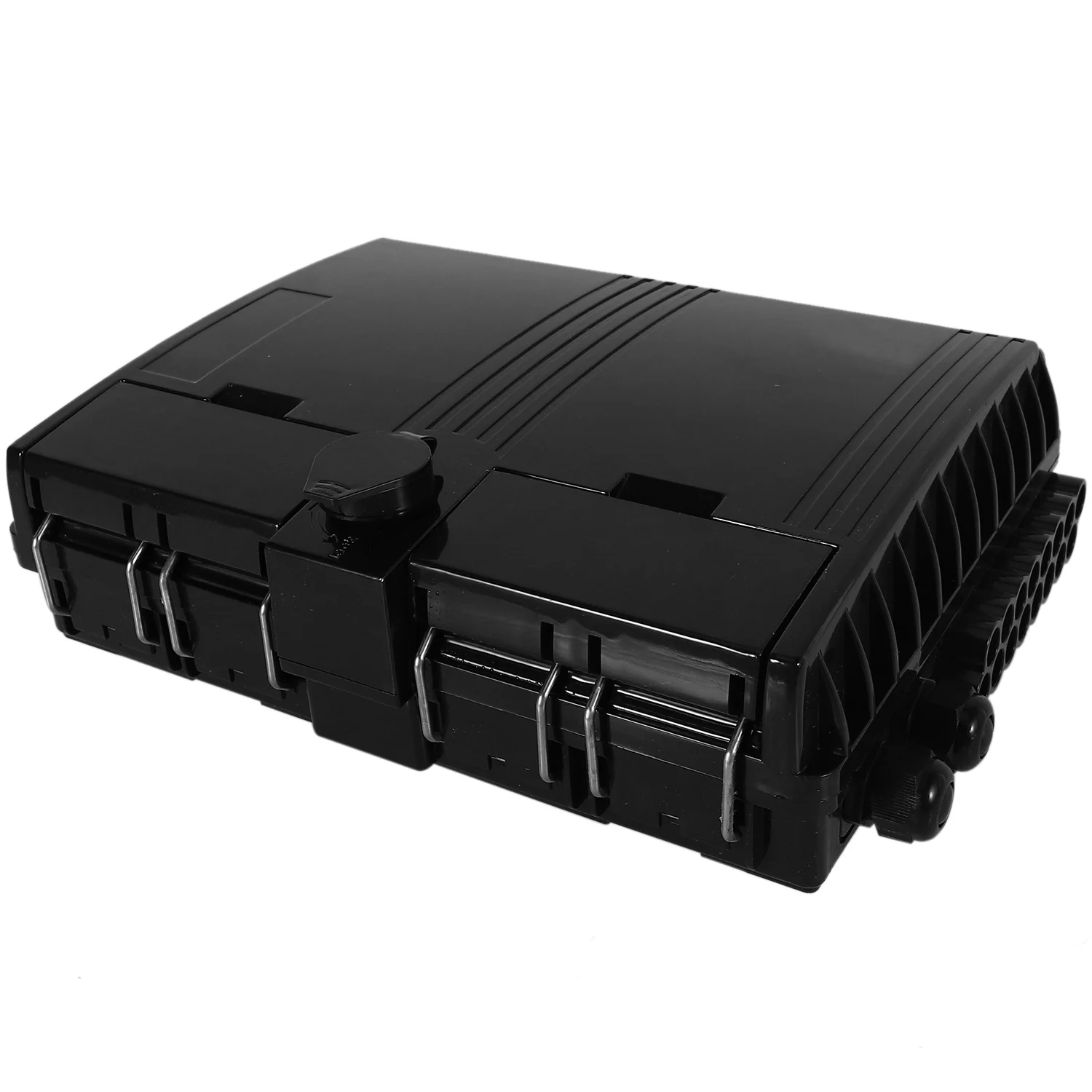 

16 Core Fiber Optic Termination Box 16 Port Optical Fiber Distribution Box 2X16 Core FTTX Fiber Optic Box Splitter Box Black