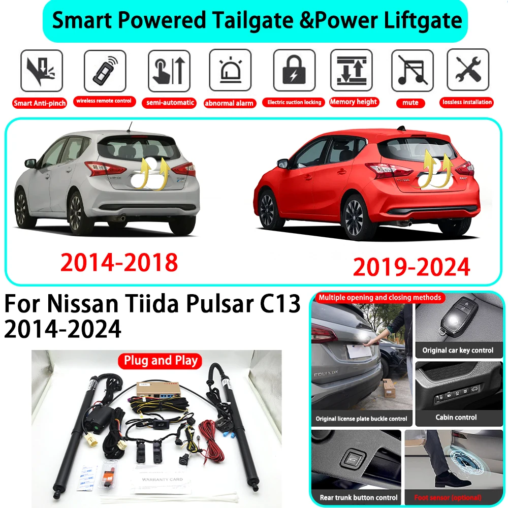 

﻿for Nissan Tiida Pulsar C13 2014-2024 OEM Smart Automatic Powered Tailgate Electric Power Tailgate Lift Kit Key Close