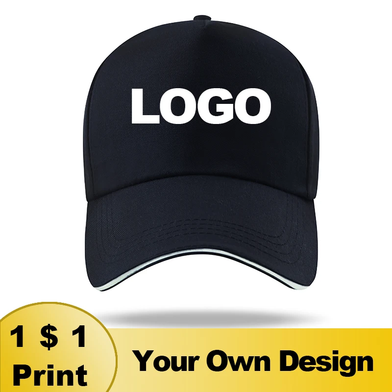 Hat Print Logo Baseball Cap Men\'s And Women\'s Solid Color Sun Hat Casual Hat Outdoor Sports Hip-hop Hat Golf Hat Fishing Hat