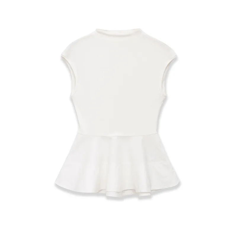 Spring New Fashion Temperament Women's Sleeveless Semi-turtleneck Skirt