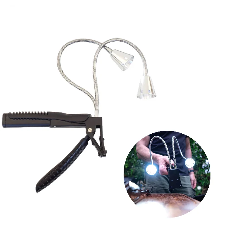 Super Bright Double Light LED BBQ Light, Flexible Aluminum Alloy Gooseneck Heavy Duty Clip BBQ Accessories