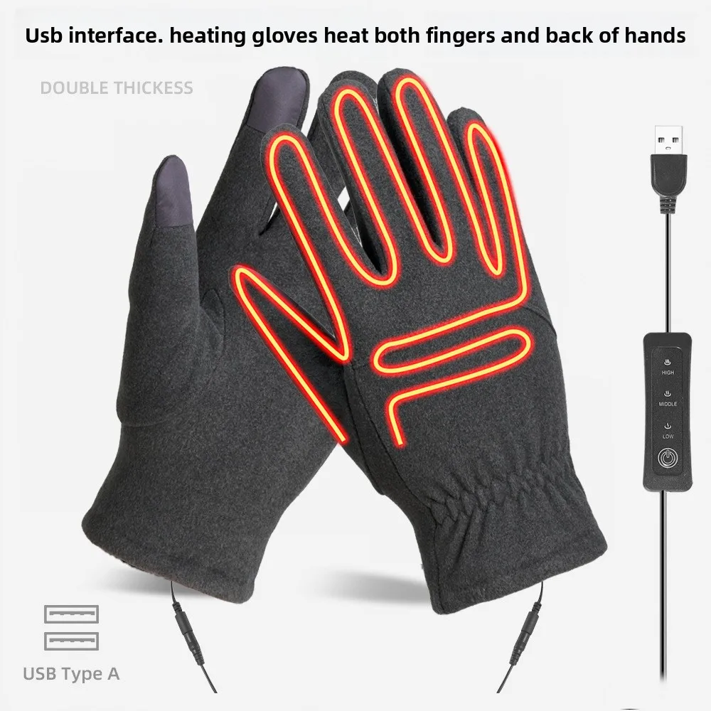 

Новые большие USB-перчатки с подогревом: регулируемая температура, подогрев спины с 5 пальцами, поддержка внешнего аккумулятора, электрические, сенсорный экран