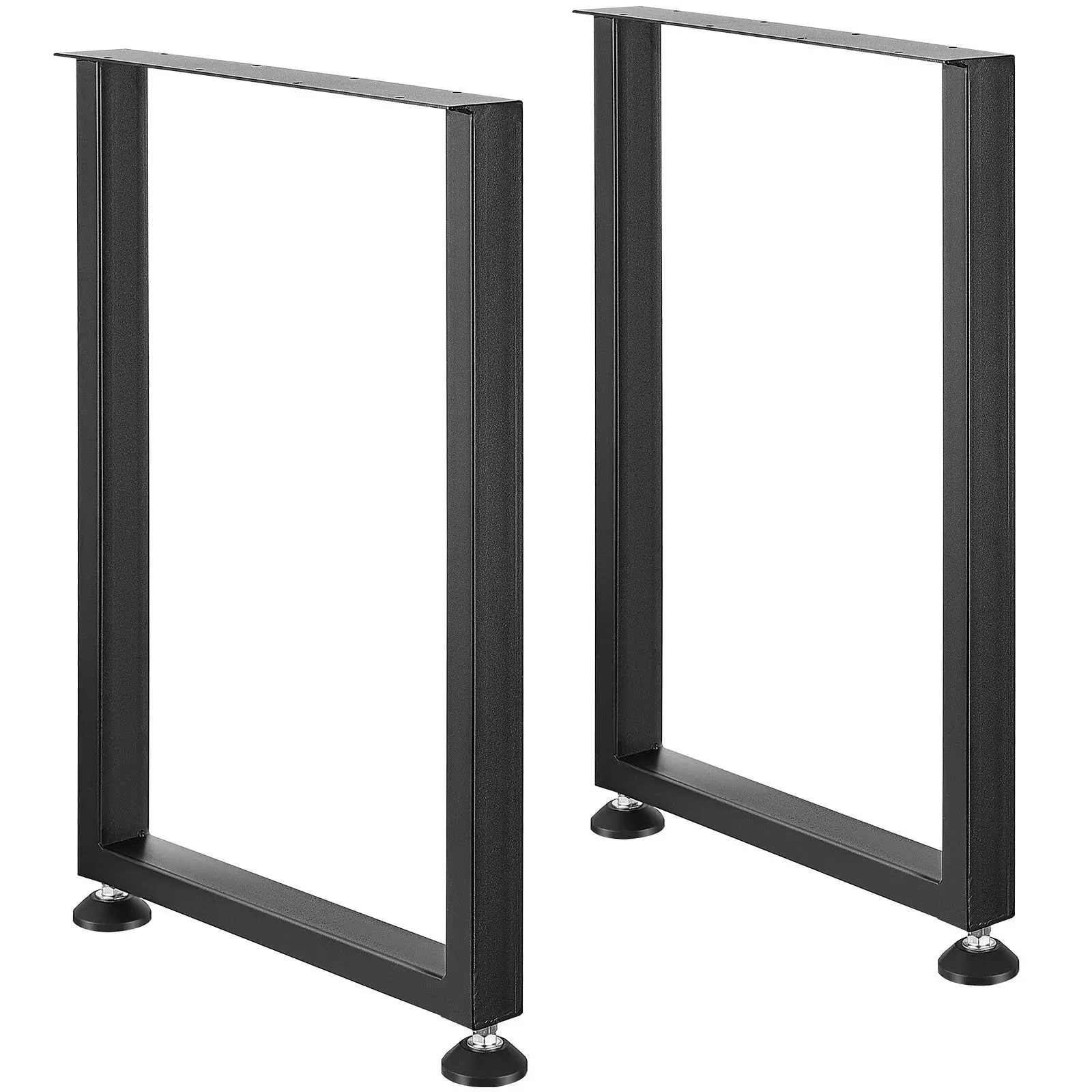 28 Inch Adjustable Furniture Legs, Square Reinforced Steel Office Table Legs Set of 2 for DIY, Max Load 1000 Lbs Heavy Duty
