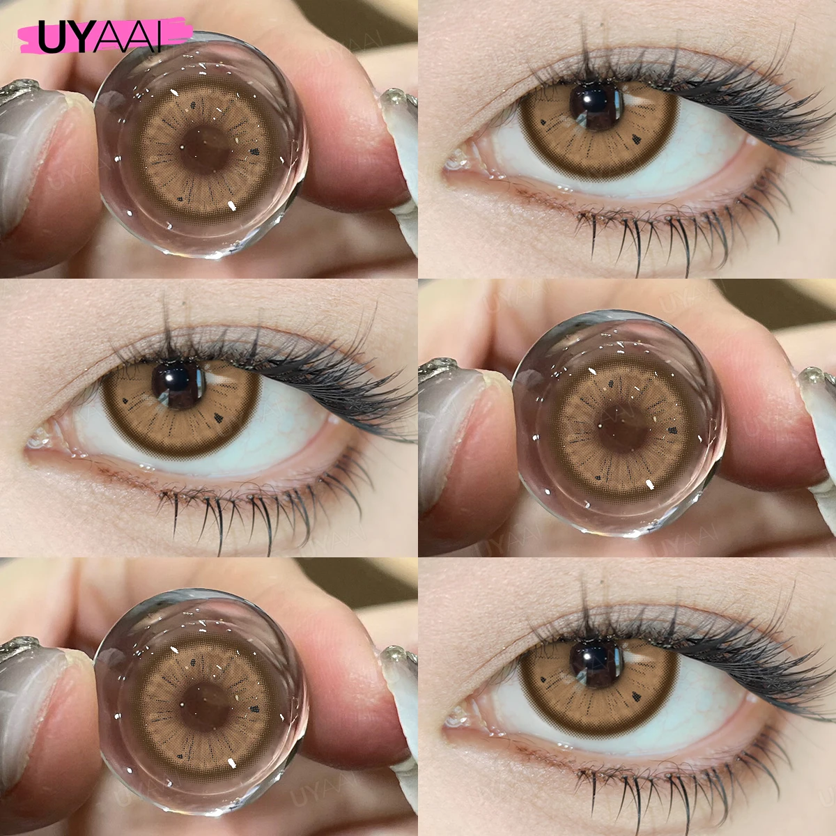 UYAAI [Free Gift] Color Contact Lenses for Eyes Brown Fashion Lenses Blue Color Eye Lenses Discounts Purple Y2K Lenses Colorcon