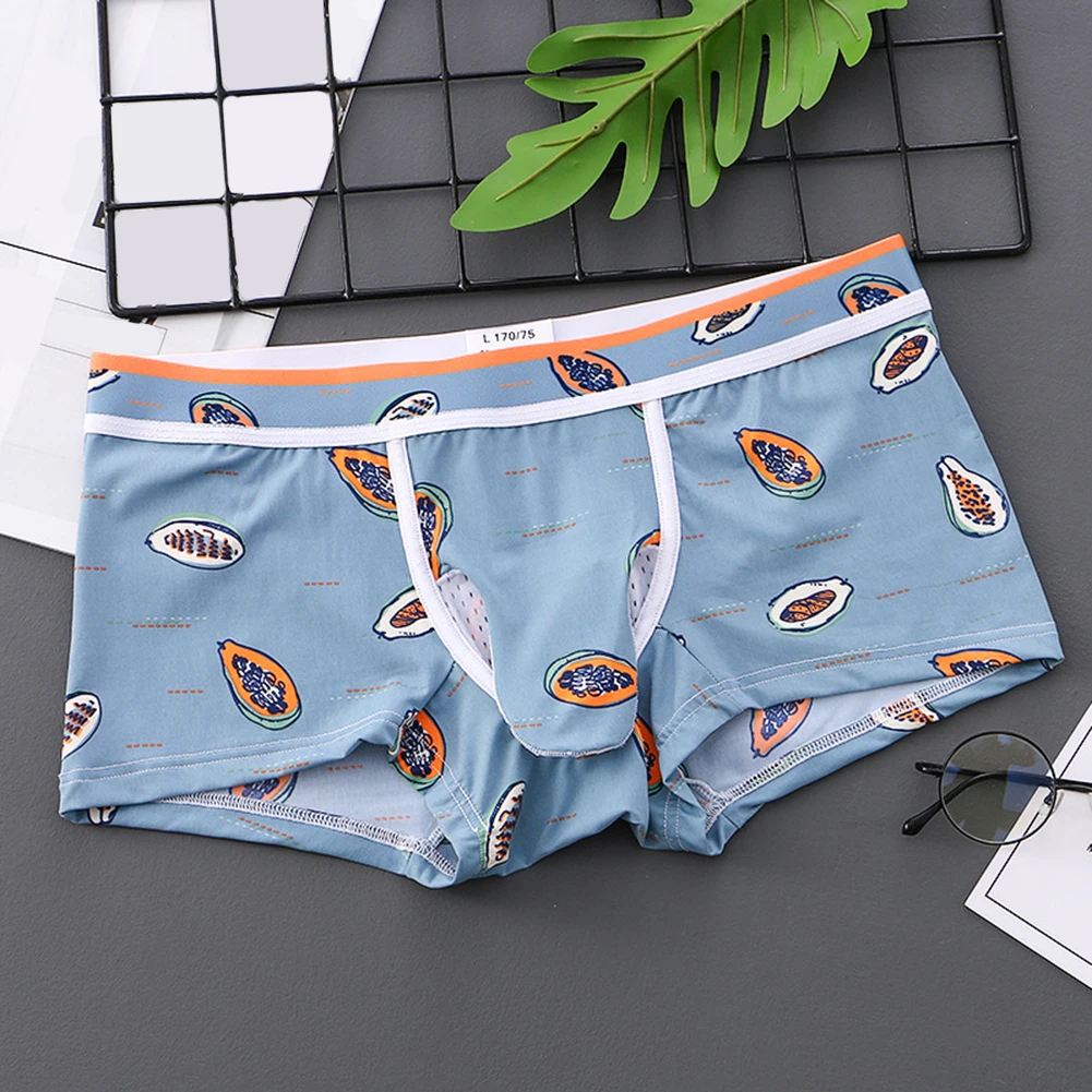 Cute Pattern Printshorts Mens Mid-rise Elephant Nose Underwear Briefs Sheath Cover Up Pouch Shorts New Underpants