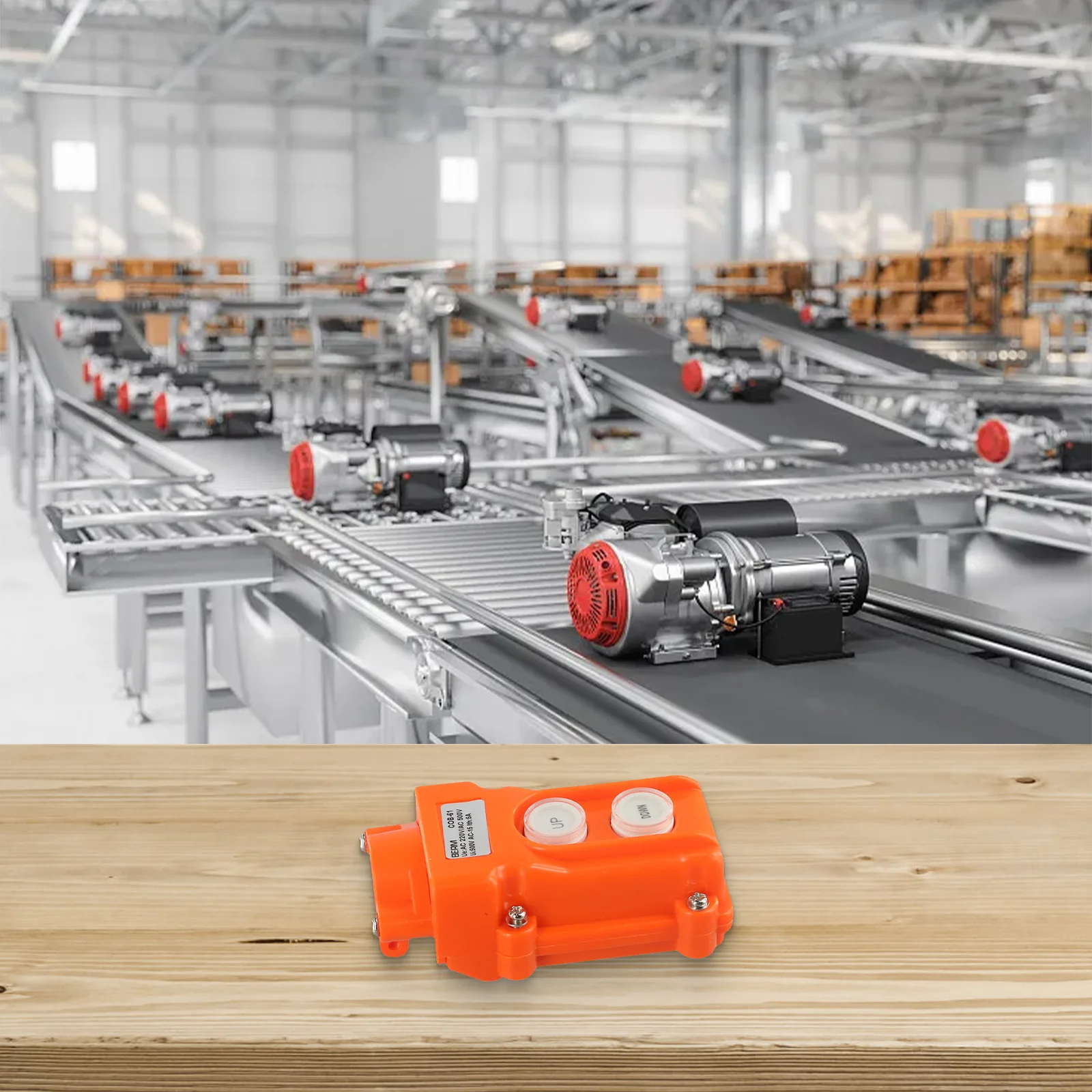 

Push Button Switch Station Waterproof ABS AC Crane Down UP Dusty Hoist Instantaneous Pendant Control Pushbutton